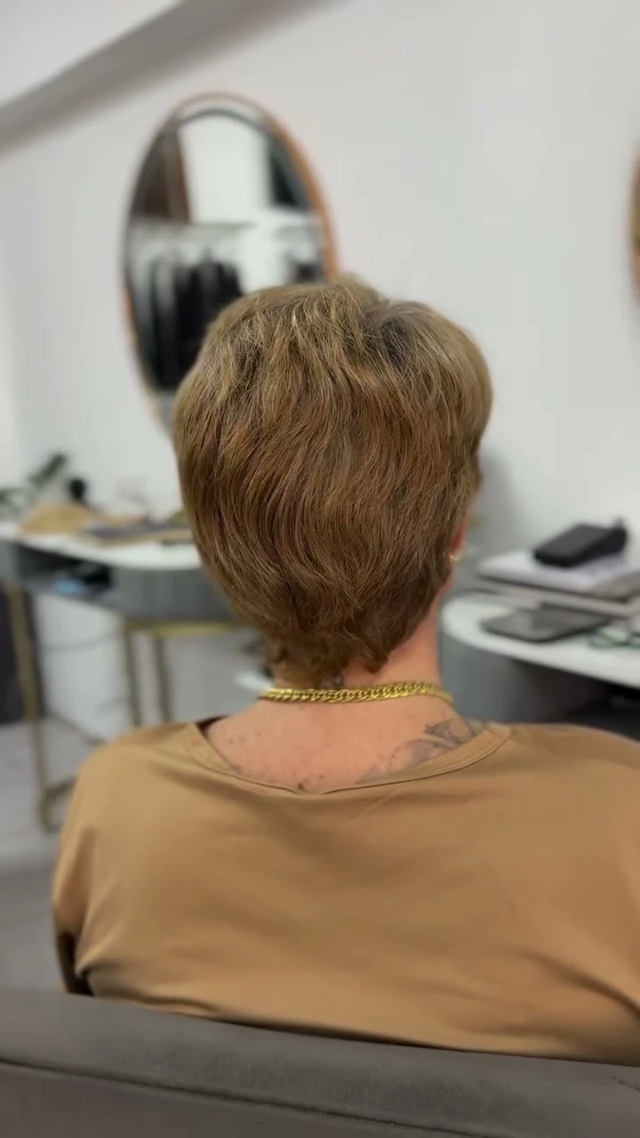 Royal Hair Malta client with short hair before the blonde transformation